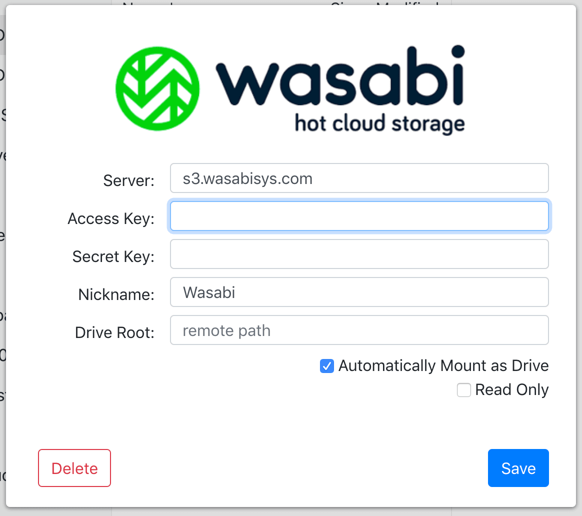 Wasabi config